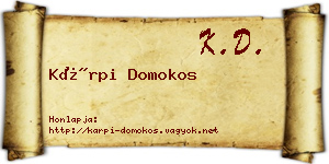 Kárpi Domokos névjegykártya